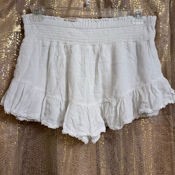 Aeropostale White High-Waisted Lace-Trim Flippy Skirt Skort XL - Picture 2 of 11